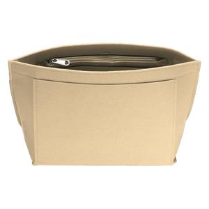 Uxcell Purse Organizer Insert, Medium Felt Handbag Organizer Bag Storage & Finishing Inner Bag Liner with Zipper for Chic Backpack Tote Shoulder Bags, Beige