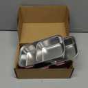 3 Pack Stainless Steel Snack Containers with Silicone Lids, 2-Compartment Snack Containers for Lunch, Office, Travel & Camping (Muted Lilac, Blush Pink, Dusty Rose)