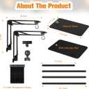 DXOPHIEX Dual Reptile Lamp Stand Reptile Light Stand with Two Flexible Brackets, Height Adjustable (15.7 inch to 74.3 inch) for Hanging Heat Lamp Holder and Light Fixture
