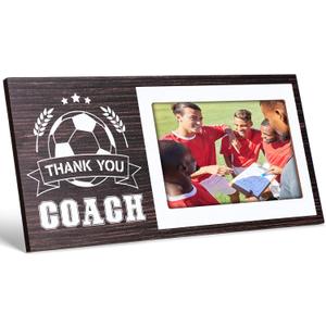 Sumind Sport Graduation Coach Picture Frame Football Softball Baseball Soccer Basketball Volleyball Graduation Photo Frame Thank You Coach Gift 4" x 6"(Soccer)