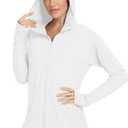 VUTRU Women's UPF 50+ Sun Protection Hoodie Jacket Lightweight Long Sleeve Sun Shirt UV Hoodie with Pocket (White, L)