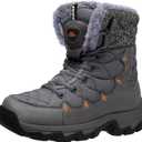 TRAILBLITZ Men's Winter Snow Boots Water Resistant Non Slip Warm Outdoor Lightweight Comfortable Durable 7.1 IN Height Hiking Shoes (9 Men, Gray)