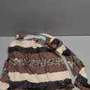 WIHOLL Long Sleeve Shirts for Women Fall Outfits V Neck T Shirts Button Down Tunic Tops Fashion Clothing (Large, Brown Stripe)