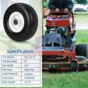 GICOOL 9x3.50-4 Flat Free Lawn Mower Tires, 9" Smooth Tread Front Wheel Assembly Fits Exmark Metro/Scag SW Series Zero Turn Mowers, Adjustable Hub 3.5"-5", 3/4" & 5/8" Bearing, 2-Pack