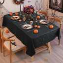 Smiry Rectangle Table Cloth, Waterproof Heavy Duty Vinyl Tablecloths, Wipeable Washable Table Cover for Kitchen and Dining Room (Black, 60" X 140")