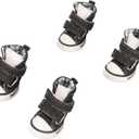 Canvas Puppy Shoes, Prevents Fashion Black Dog Paw Protector for Small Dogs for Outdoor for Walking(Type 2)