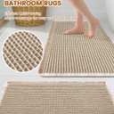 Smiry Waffle Bath Mat 36x24, Extra Soft Absorbent Bathroom Rugs, Non Slip Machine Washable Quick Dry Bath Rugs for Bathroom Floor, Tub, Shower, Home Decor Accessories, Brown & Cream
