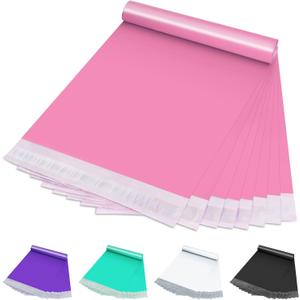 Poly Mailers 12 x 15.5 Inch 100 Pack, Self-Sealing Shipping Bags for Small Business, Hot Pink, Waterproof & Thick