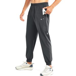 NORTHYARD Men's Athletic Running Pants Lightweight Workout Joggers Quick Dry Gym Sweatpants Active Sports Track Training (XX-Large, Darkgrey)