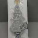 Eldnacele Musical Light-up Glitter Christmas Tree, Christmas Tree Shaped Singing Snow Globe with Silver Base, Battery and USB Cord Powered Decorative Lamp, Silver with Music