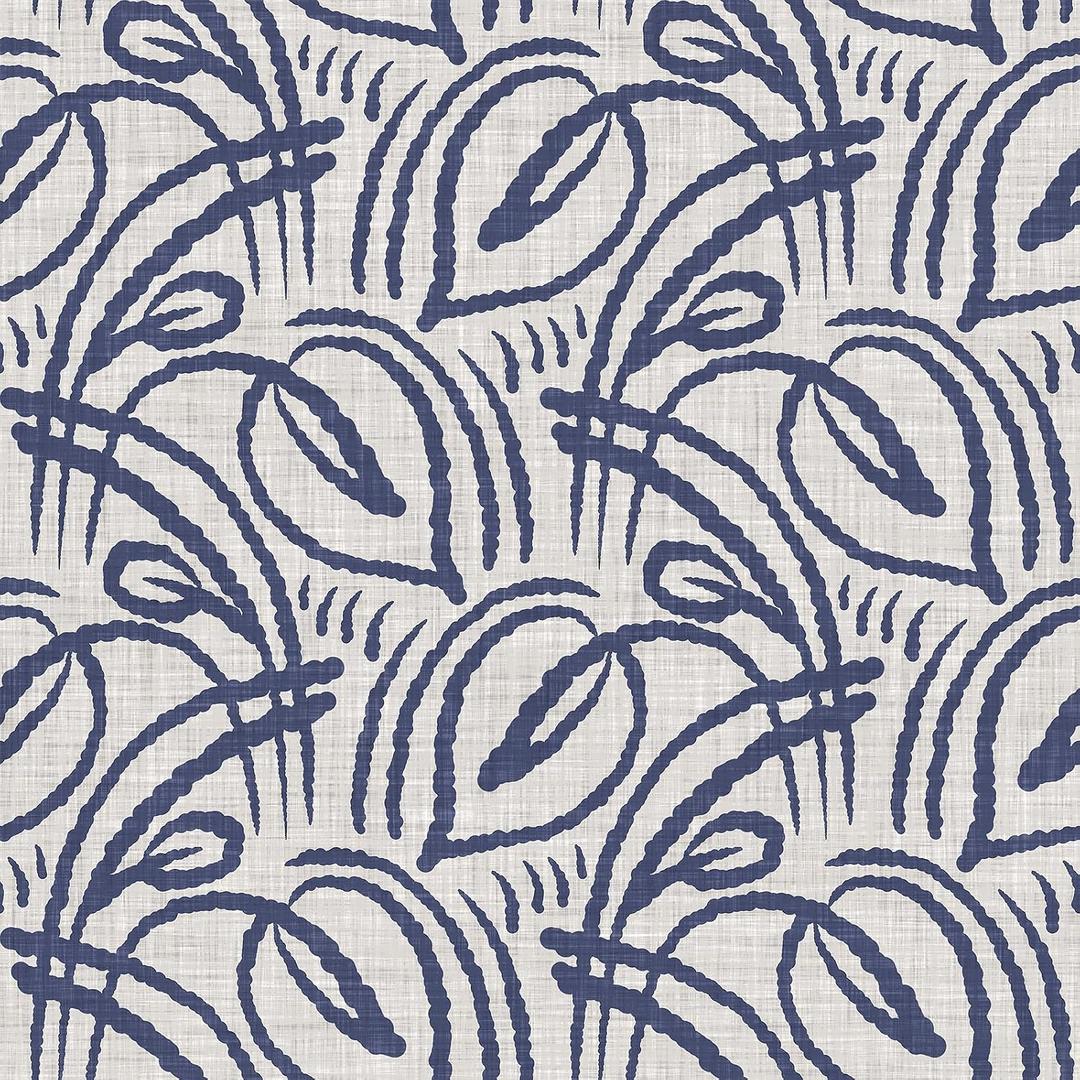 Blue Leaf Wallpaper Peel and Stick Boho Rustic Farmhouse Floral Foliage Wallpaper Removable Botanical Leaf Contact Paper for Bedroom Living Room Cabinet 12"x118" Decorative Wall Paper