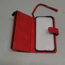 iCoverCase for iPhone 8 Plus/7 Plus/6s Plus/6 Plus Wallet Case with Card Holder and Wrist Strap, PU Leather Kickstand Card Slots Magnetic [Detachable] Flip Cover Case 5.5 Inch (Red)