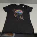 Brain Colorful Graphic Women Artwork Art Brain T-Shirt, Size S