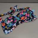 Yonique Women Halter Bikini Top Push Up Swimsuit Top Retro Swim Top Twist Front Bathing Suit Top Only (L)