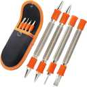 4 Pieces Dual Head Nail Setter, Dual Head Center Punch, Door Hinge Pin Removal Tool and Cold Chisel, Spring Nail Set, Spring Loaded Punch1/8-in, 3/32-in, 3/16-in, 1/16-in, 5/16-in, 1/8-in