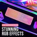 KLIM Chroma Pink Wireless Keyboard RGB Backlit, Rechargeable Battery, Wireless Keyboard with Water-Resistant Durable Design, Compatible with PC, Mac, PS4, PS5