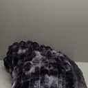 Cozy Bliss Faux Fur Throw Blanket for Couch, Cozy Warm Plush Striped Blanket for Sofa Bedroom Living Room, 60 * 80 Inches Tie-dye Black