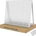 Fancat Return Air Filter Grille for 25x20 Ducts, Steel Vent Cover Grille with Removable Door for 1" Filters | Suitable for Sidewall & Ceiling | White Coating | Outer Size: 27 5/8" W x 22 5/8" H