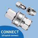 FENG PAI 12Pcs NPT 3/8 Inch Pressure Washer Adapter Set, 6 Sets Stainless Steel Internal Male and Female Quick Connector Kit, Pressure Washer Internal Female and Male Thread Fitting