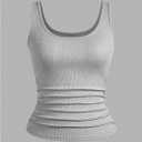 SOLY HUX Women's Basic Tank Tops 2 Packs Scoop Neck Sleeveless Ribbed Fitted Layer Shirts (White, S)