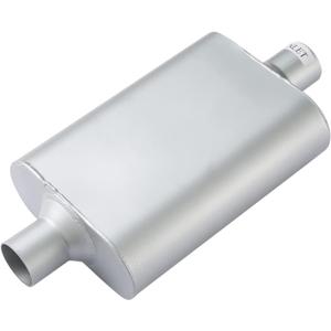 Floshine Universal Mufflers Dual Chamber 2.5" inlet (ID) 2.5" outlet (ID) overall 17" Performance Automotive Muffler Exhaust FH8C25C25 (Silver)