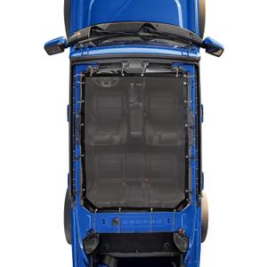 Sunshade for Ford Bronco, Full Length Mesh Sun Shade Bikini Top Cover for Ford Bronco Accessories 2021 2022 2023 2024 2025 4 Door - Blocks UV, Wind, Noise, (Black)