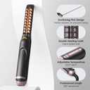 Hair Straightener Brush, Straightening Brush with Sectioning Pick for Women & Men, 2 in 1 Hair Straightener Comb with 3 Temperature Settings, Hot Comb Flat Iron for Straightening & Curling
