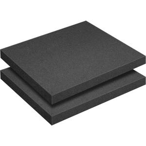 2 Pcs Black Polyurethane Foam Sheet- 16 x 12 x 1.5 Inch Cuttable Foam Inserts for Cases- Packing Foams Pads for Toolbox Camera Storage and Crafts