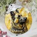 German Shepherd Dog Christmas Ornament - Stained Glass Tree Decoration, Xmas Gift for Dog Lovers