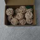 uxcell 22 Pcs Wicker Rattan Balls, 1.6inch Wood Decorative Balls Vase Fillers for Centerpiece Bowl Orbs Fillers Tree Wedding Home Decor, Beige