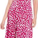 London Times Women's Sleeveless Inset Waist Midi Fit and Flare Dress (10 Petite, Magenta/Soft White)