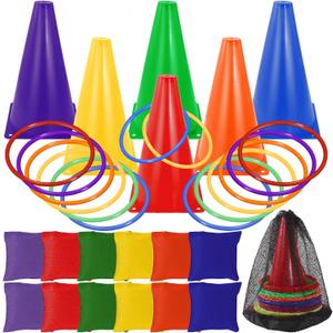 31PCS 3 in 1 Ring Toss Game Carnival Combo Set,Soft Plastic Cones Bean Bags Ring Toss Games,Carnival Games for Kids Adults Birthday Party Throwing Backyard Lawn Game Indoor Outdoor Games Supplies 31PCS 3 in 1 Ring Toss Game Carnival Combo Set,Soft Plastic Cones Bean Bags Ring Toss Games,Carnival Games for Kids Adults Birthday Party Throwing Backyard Lawn Game Indoor Outdoor Games Supplies