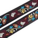 Beautiful Nomad Belts for Women Western Fashion Boho Embroidery PU Leather Belt for Jeans Dress (Black, XS/S)