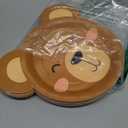 50 Count Bear Paper Plates Bear Shaped Disposable Cake Plates Brown Theme First Birthday Tableware Teddy for Gender Reveal Boy Girl Baby Shower Birthday Party Decorations