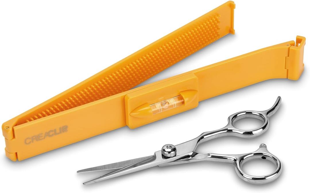 Original CreaClip MEDIUM and Scissors For FINE, THIN HAIR - As seen on Shark Tank - Hair Cutting Tool for Layers Bangs Split Ends Kids Hair Cut, Hair Cutting Guide