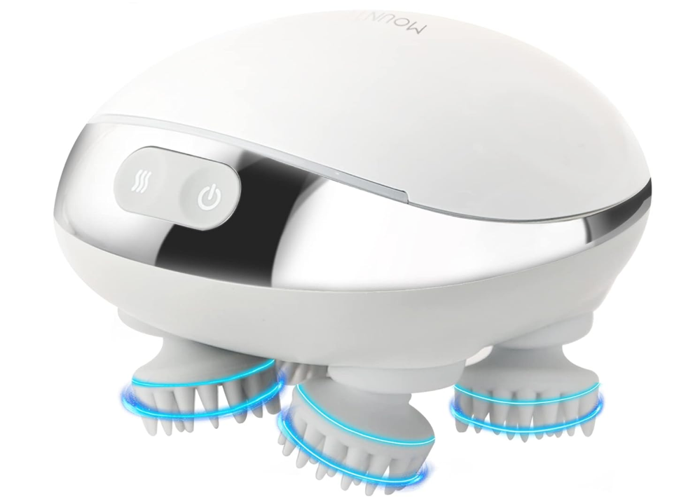 MOUNTRAX 5 in 1 Electric Scalp Massager, Portable Heated Head Hair Massager with 88 Kneading Nodes, 2 Massage Styles, 3 Speed Modes for Hair Growth, Stress Relief and Deep Clean, Gifts for Women Men