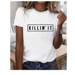 Women's Cute T Shirt Killin' IT Short Sleeve Tee Tops XXL