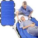 Bed Positioning Pad with Reinforced Handles 63" x 40" Washable Patient Transfer Slide Sheet for Body Lifting, Turning, Repositioning, for Elderly, Incontinence, Caregiver, Blue