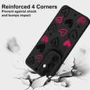 Gukalong Silicone Case Compatible with Samsung Galaxy S24 FE Pink Heart Design Soft TPU Phone Cover Heavy Duty Shockproof Protective Anti-Scratch Cute Case for Women - Black