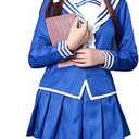 Nuoqi Tohru Honda Cosplay Costume Fruits Basket Tohru Cosplay Uniform Outfit, XL