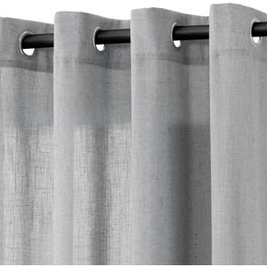 Grey Linen Curtains 120 Inch Length 2 Panels for Living Room Bedroom, Light Filtering Sheer Curtains 120 Inches, Elegant Modern Grommet Semi Sheer Soft Privacy Drapes