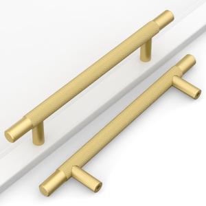 10 Pack 5"(128mm) Gold Cabinet Pulls Knurled Kitchen Cabinet Handles Gold Drawer Pulls Cupboard Hardware for Cabinets CK0088 10 Pack 5"(128mm) Gold Cabinet Pulls Knurled Kitchen Cabinet Handles Gold Drawer Pulls Cupboard Hardware for Cabinets CK0088