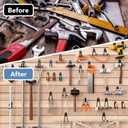 30 Pack Garage Hooks Heavy Duty, Rust-Resistant Solid Steel Wall Mount Hangers for Hanging Ladders & Bikes, Non-Slip PVC Coating Tool Organizer, 5 Sizes U & J Shapes + 2 Straps