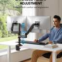 HUANUO 17-32 Inch Dual Monitor Stand, Vertical Dual Monitor Mount, Monitor Stand 2 Monitors, Ergonomic Adjustable Tilt/Swivel/Rotate, Weight Max 19.8 lbs, VESA 75/100mm