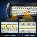 NAOEVO 12 Inch LED Light Bar and 4PCS 4 Inch LED Pod Lights, 54000LM LED Fog/Driving/Off Road Lights, Triple Row Spot Flood Combo LED Light Bar for Truck Car UTV ATV Boat, 1 Year Warranty