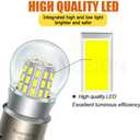 Ruiandsion BA20D LED Bulb 10-30V Non Polarity 1000Lm Hi/Lo Beam Super Bright White 3014 39SMD Chipsets for Motorbike Pack of 1
