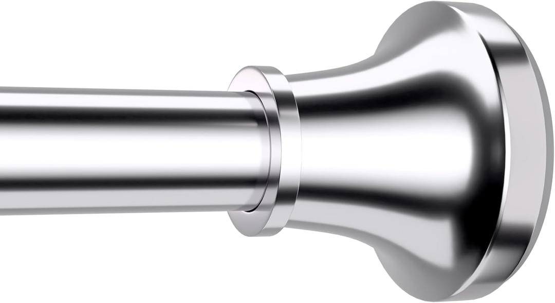 Shower Curtain Rod Spring Tension,Chrome Adjustable Stainless Steel Shower Rods for Bathroom 1 Inch Diameter,No Drill,Non-Slip,Never Rust,31 to 80 Inch (31-80 IN)