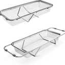 WAGENSTEIGER Extendable Dish Rack with Feet, Vegetable Colander Basket, Stainless Steel Dish or Silverware Drying Rack, Ultimate Kitchen Organizer Over the Sink (12.40 x 5.12 x 2.36 Inches)