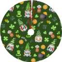 Gnome St Patricks Day Christmas Tree Skirt 48 Inches, Xmas Tree Skirt Party Indoor Decoration Ornaments Hat