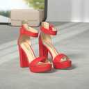 DREAM PAIRS Women's Platform Heel Sandals, Open Toe Ankle Strap Heel Fashion Wedding Party Dress Sandals Shoes